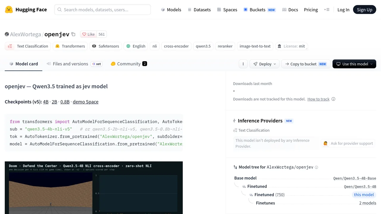 Source screenshot of openjev