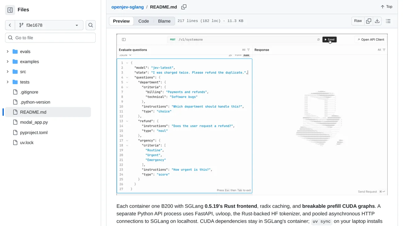 Source screenshot of openjev-sglang