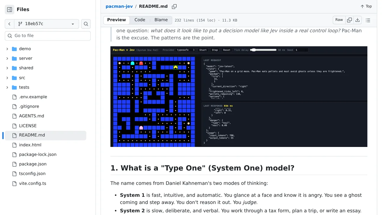 Source screenshot of Pac-Man × Jev (System One PoC)