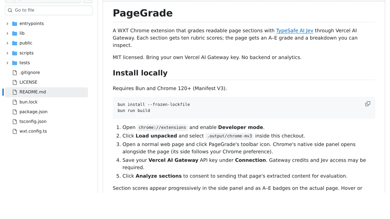 Source screenshot of pagegrade