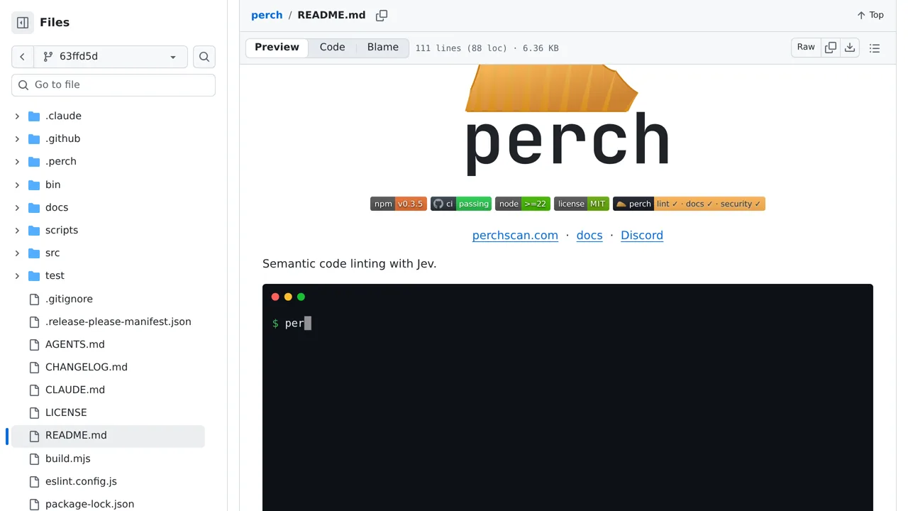 Source screenshot of Perch