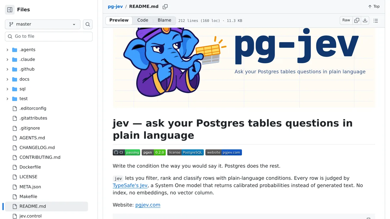 Source screenshot of pg-jev