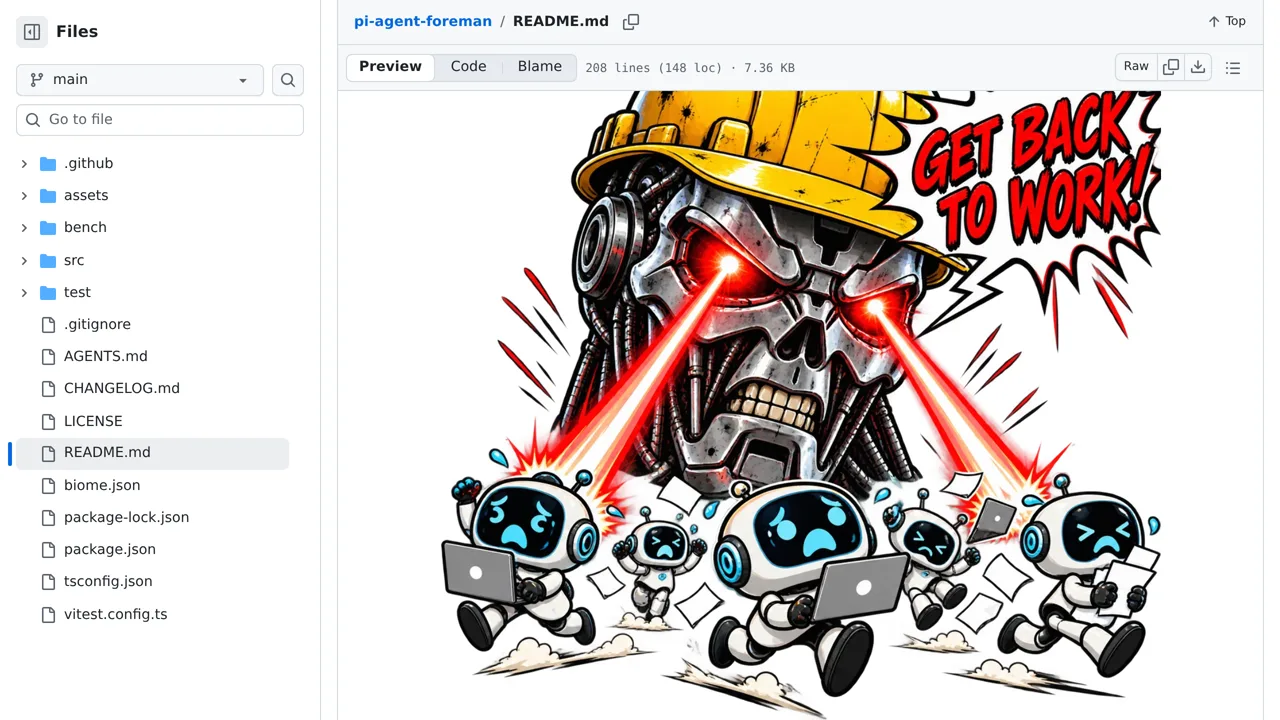 Source screenshot of pi-agent-foreman