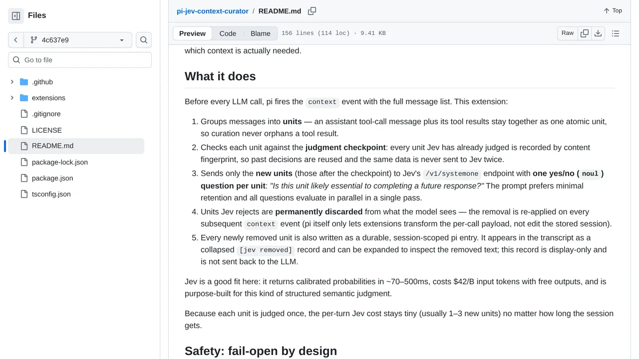 Source screenshot of pi-jev-context-curator