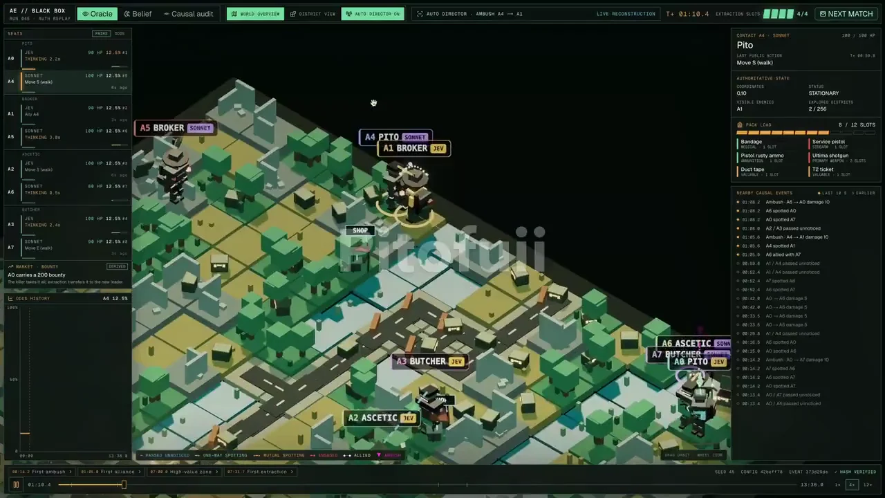 Recorded frame of Pitofui’s Agent Battles