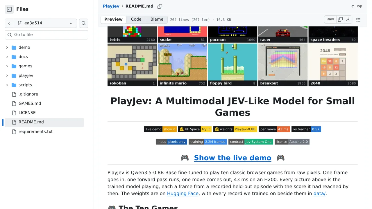 Source screenshot of PlayJev