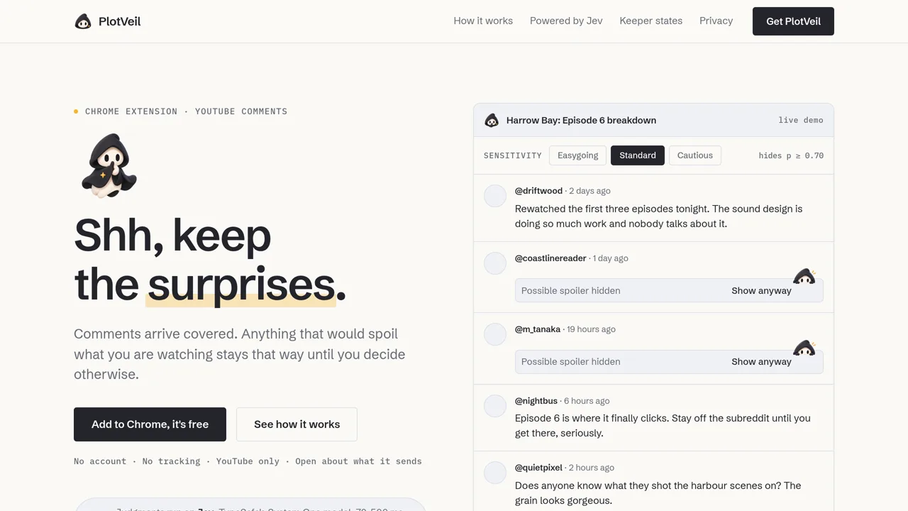 Source screenshot of PlotVeil