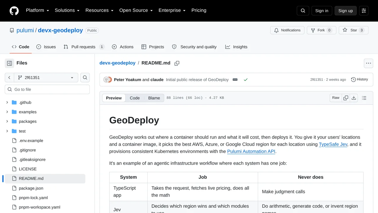 Source screenshot of GeoDeploy