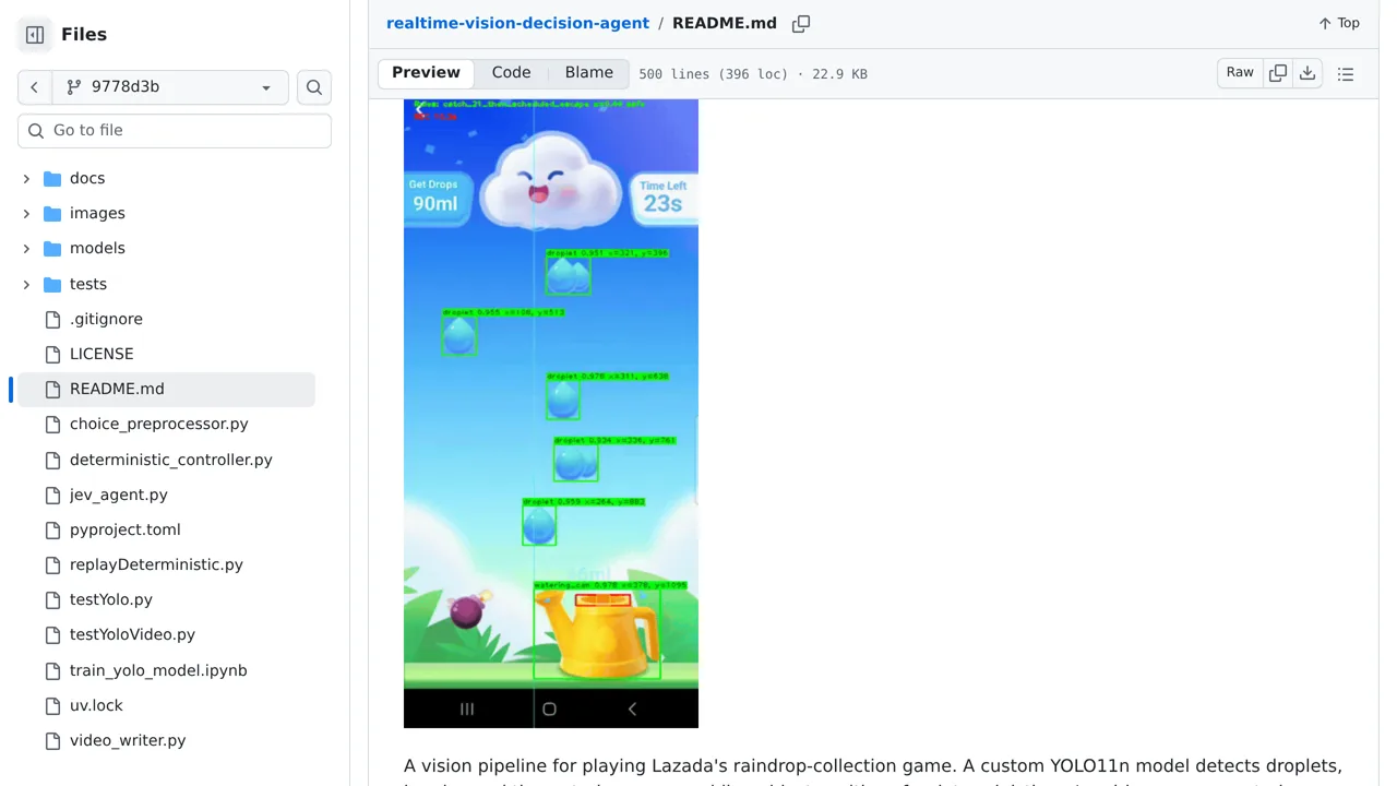 Source screenshot of Realtime Vision Decision Agent