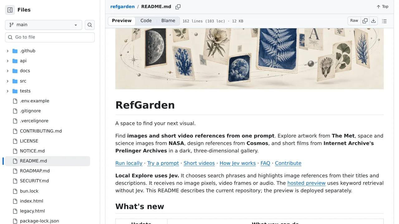Source screenshot of refgarden