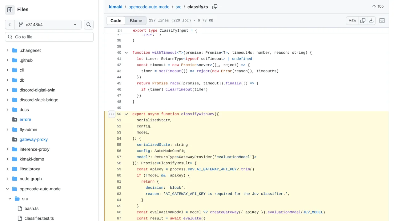 Source screenshot of kimaki