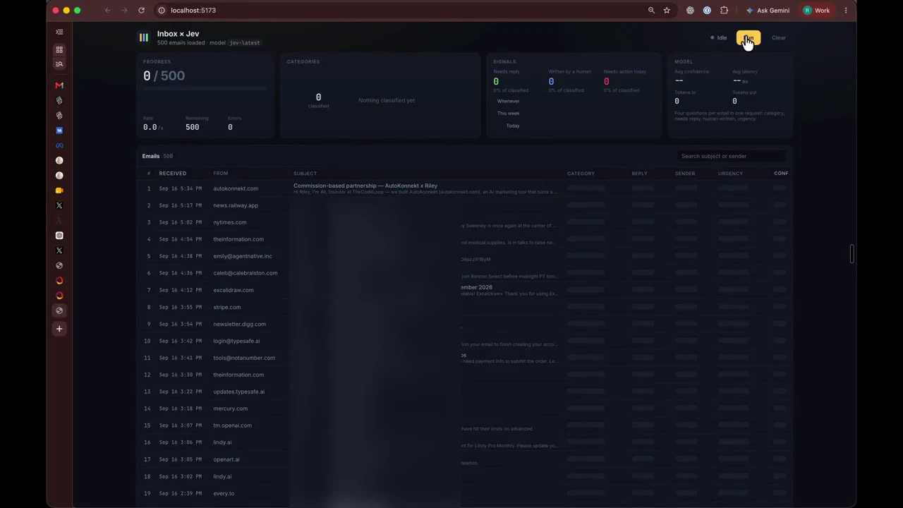 Recorded frame of Riley’s Email Classifier