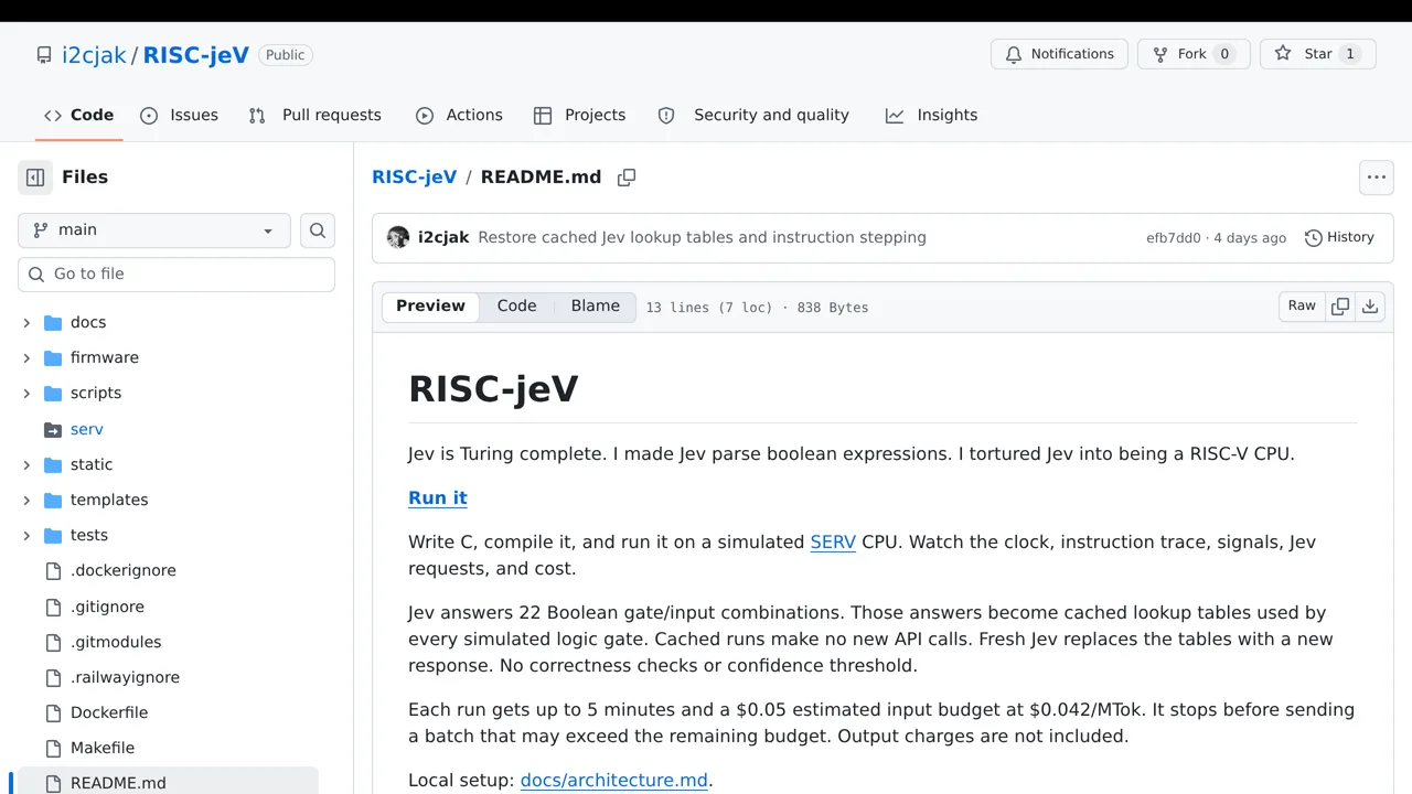 Source screenshot of RISC-jeV