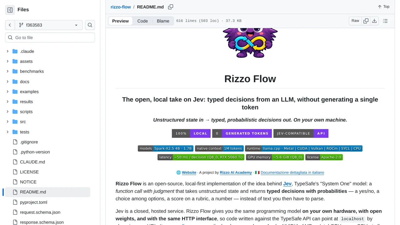 Source screenshot of Rizzo Flow