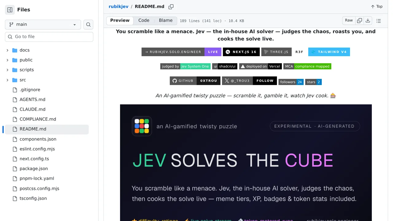 Source screenshot of rubikjev