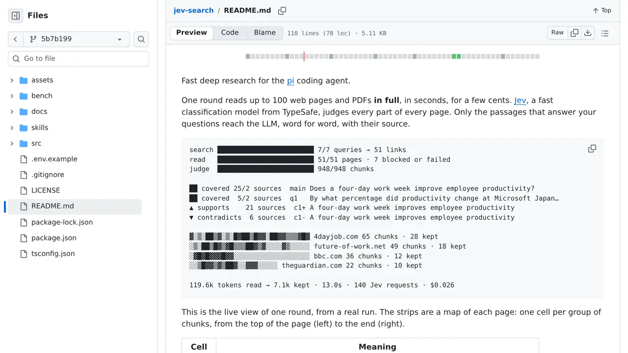 Source screenshot of jev-search (savka777)