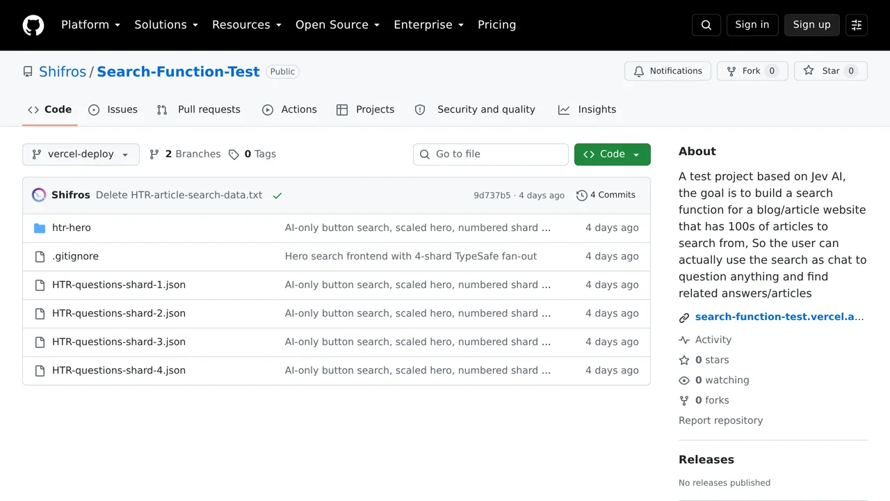 Source screenshot of Search-Function-Test