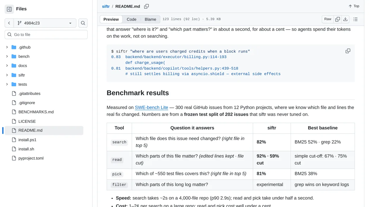Source screenshot of siftr
