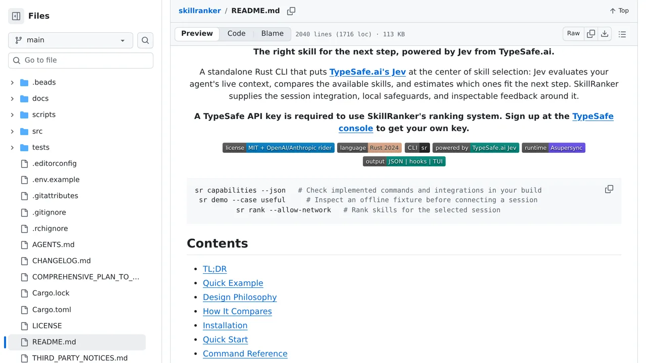 Source screenshot of skillranker