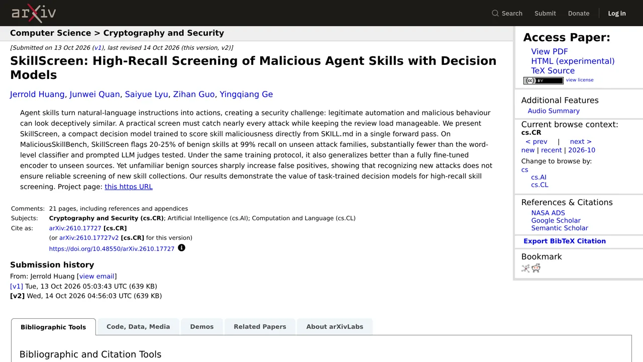 Source screenshot of SkillScreen