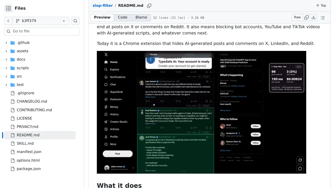 Source screenshot of slop-filter