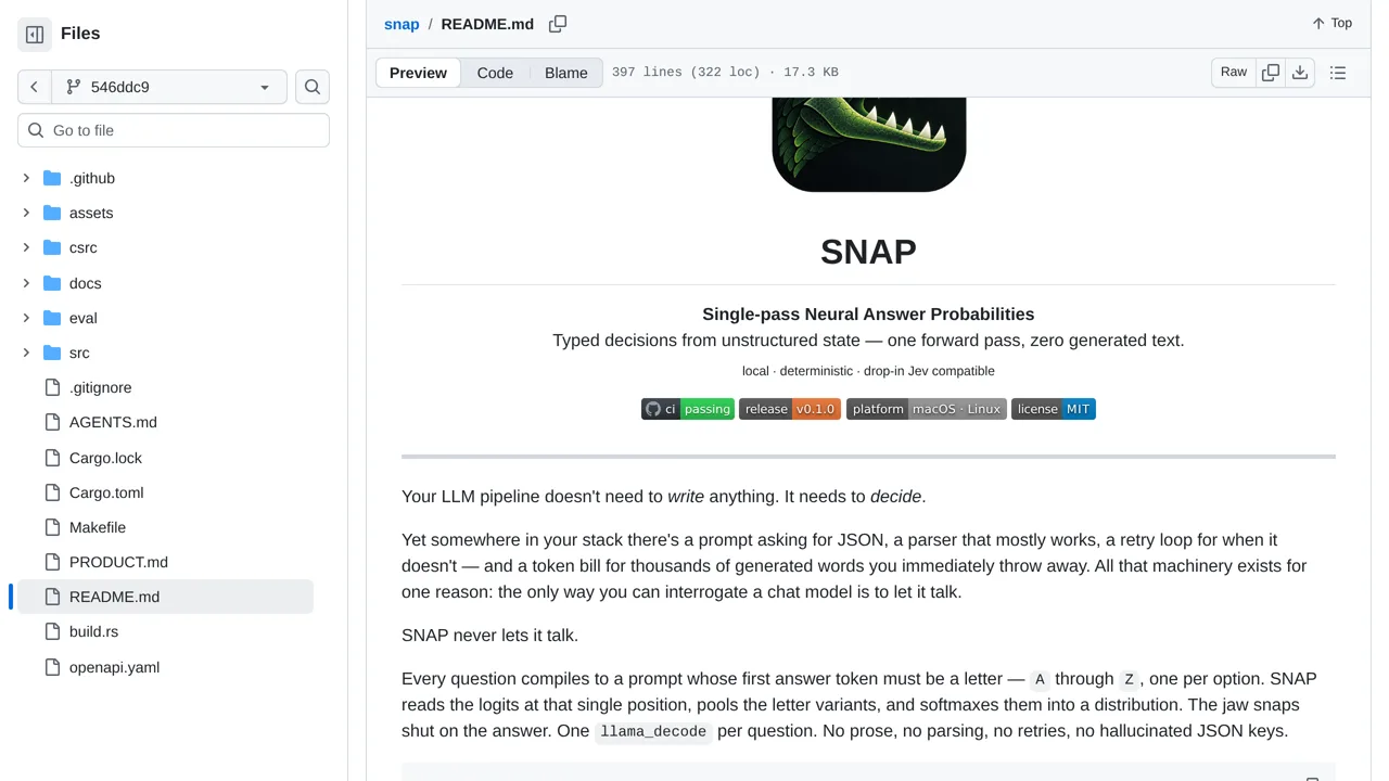 Source screenshot of SNAP