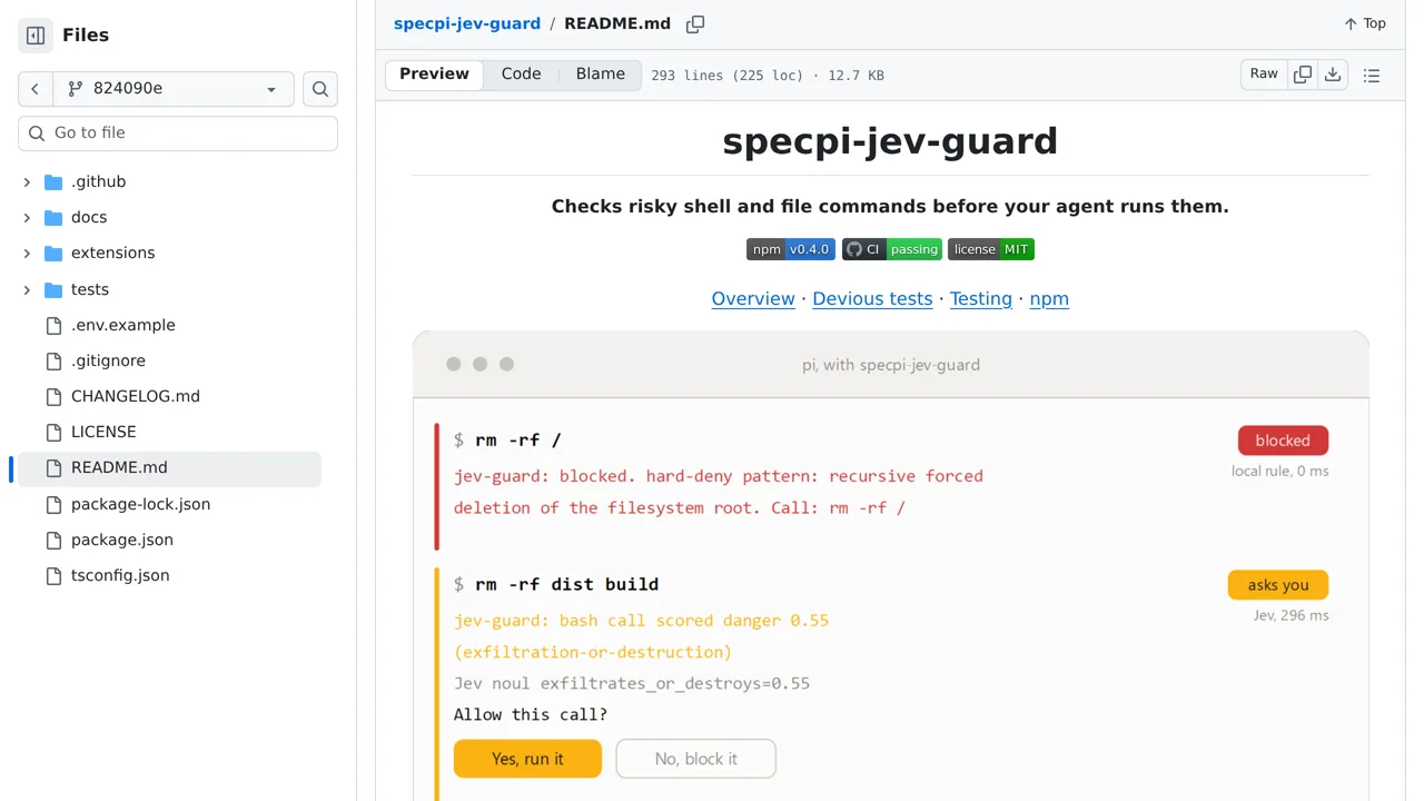 Source screenshot of specpi-jev-guard