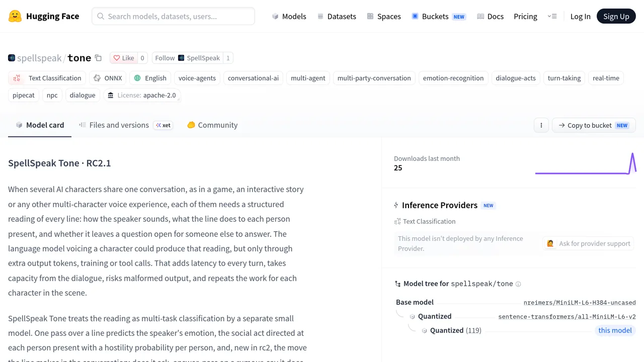 Source screenshot of SpellSpeak Tone