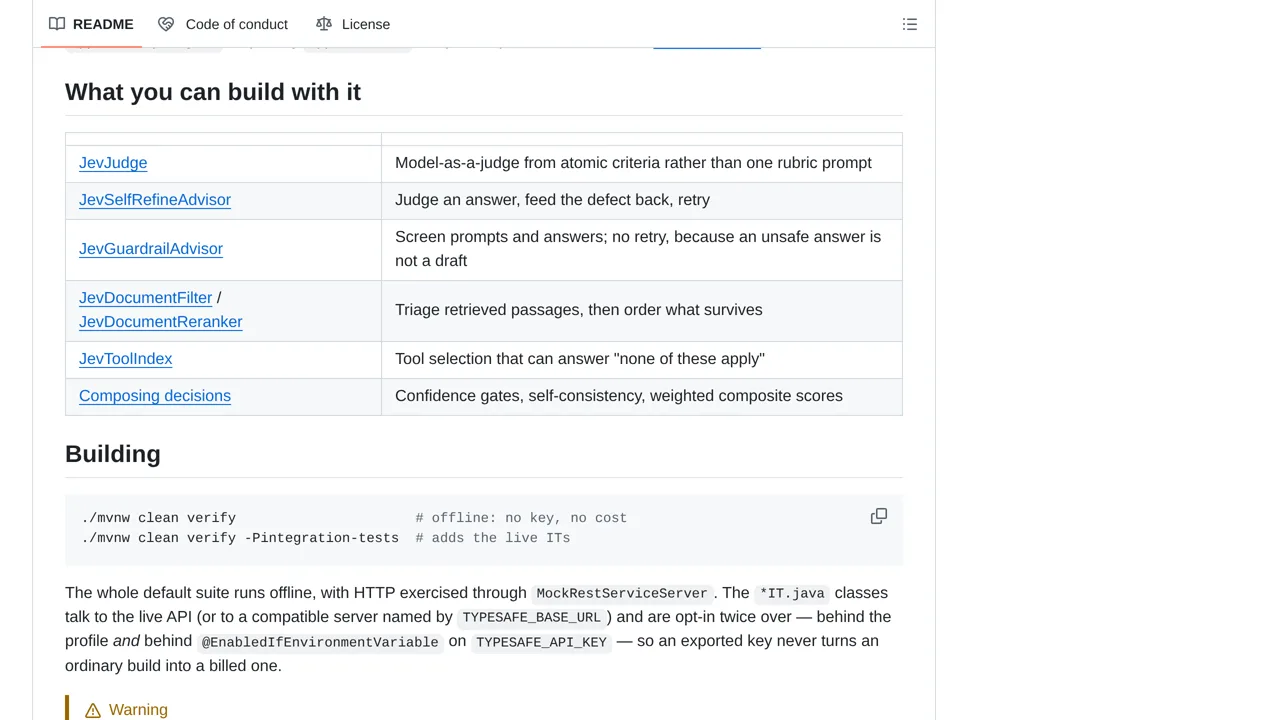 Source screenshot of Spring AI TypeSafe