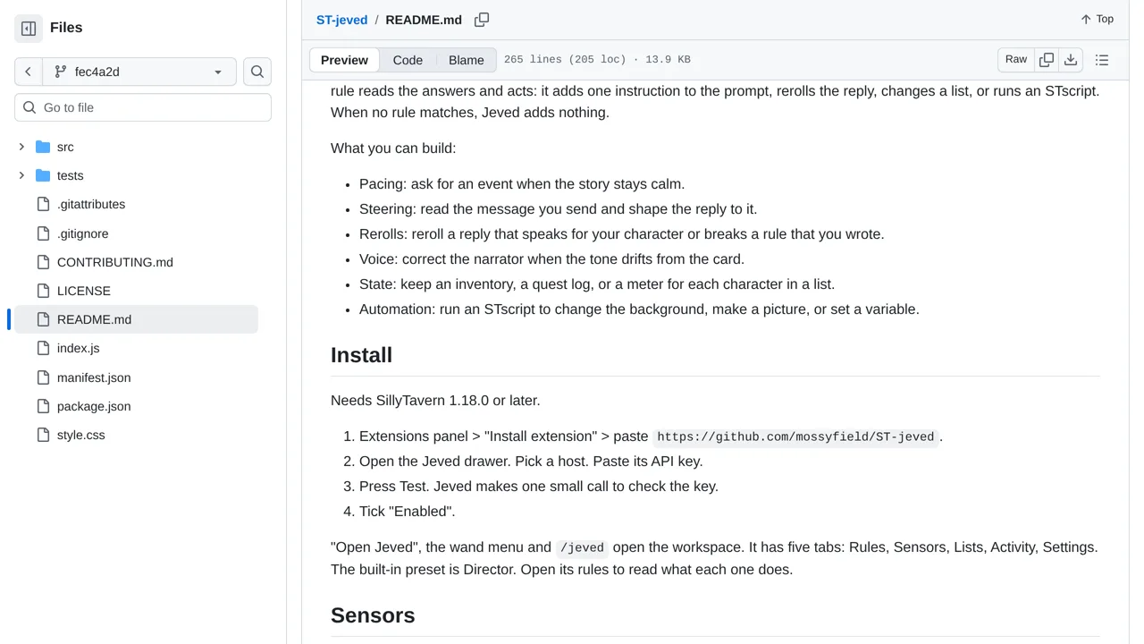 Source screenshot of Jeved