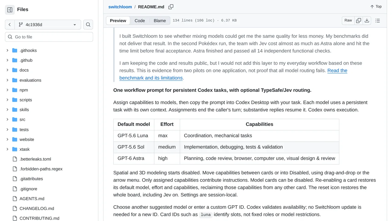 Source screenshot of Switchloom
