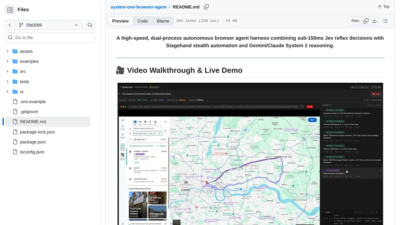 Source screenshot of System One Browser Agent