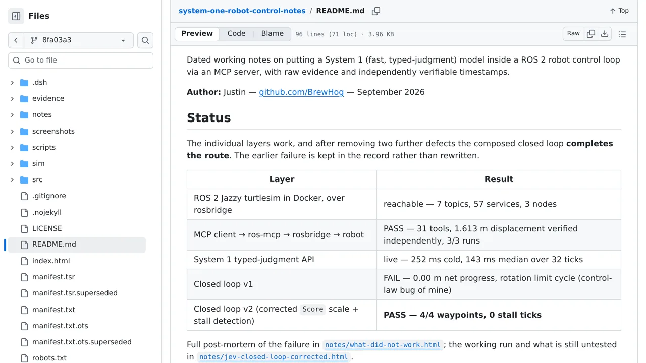 Source screenshot of system-one-robot-control-notes