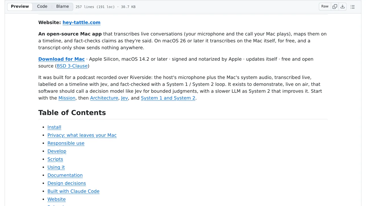 Source screenshot of Tattle