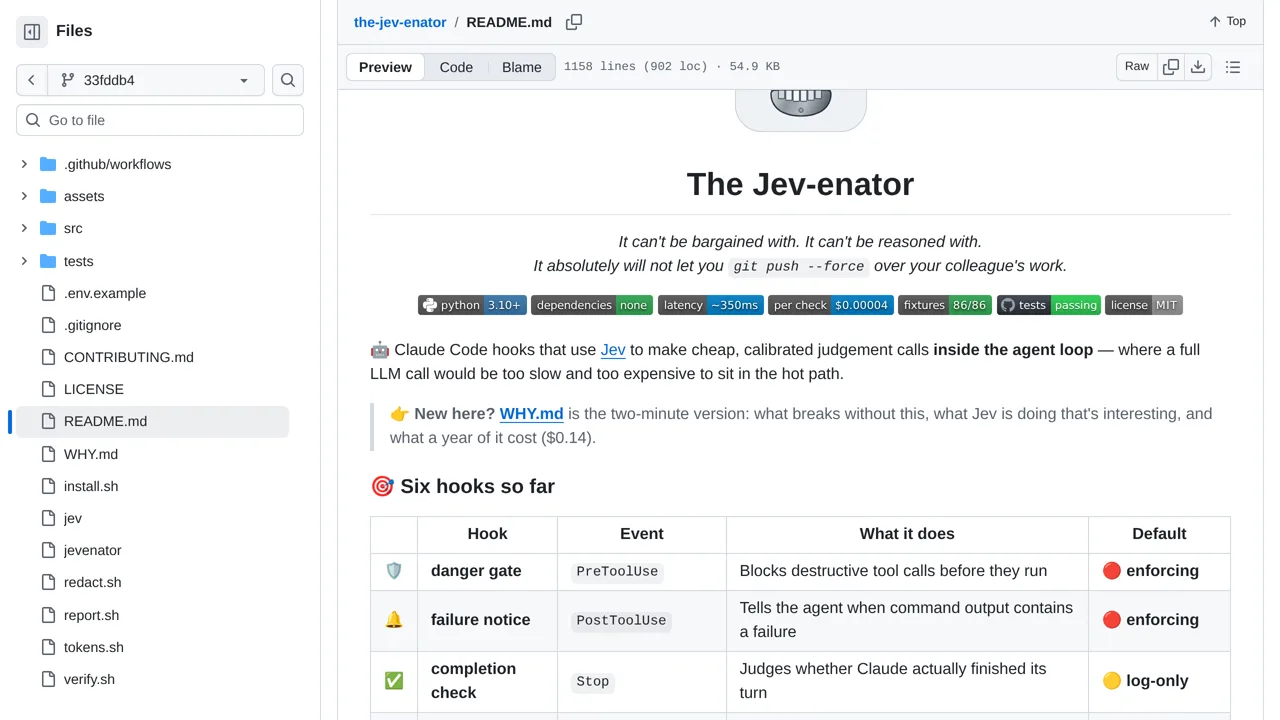 Source screenshot of The Jev-enator
