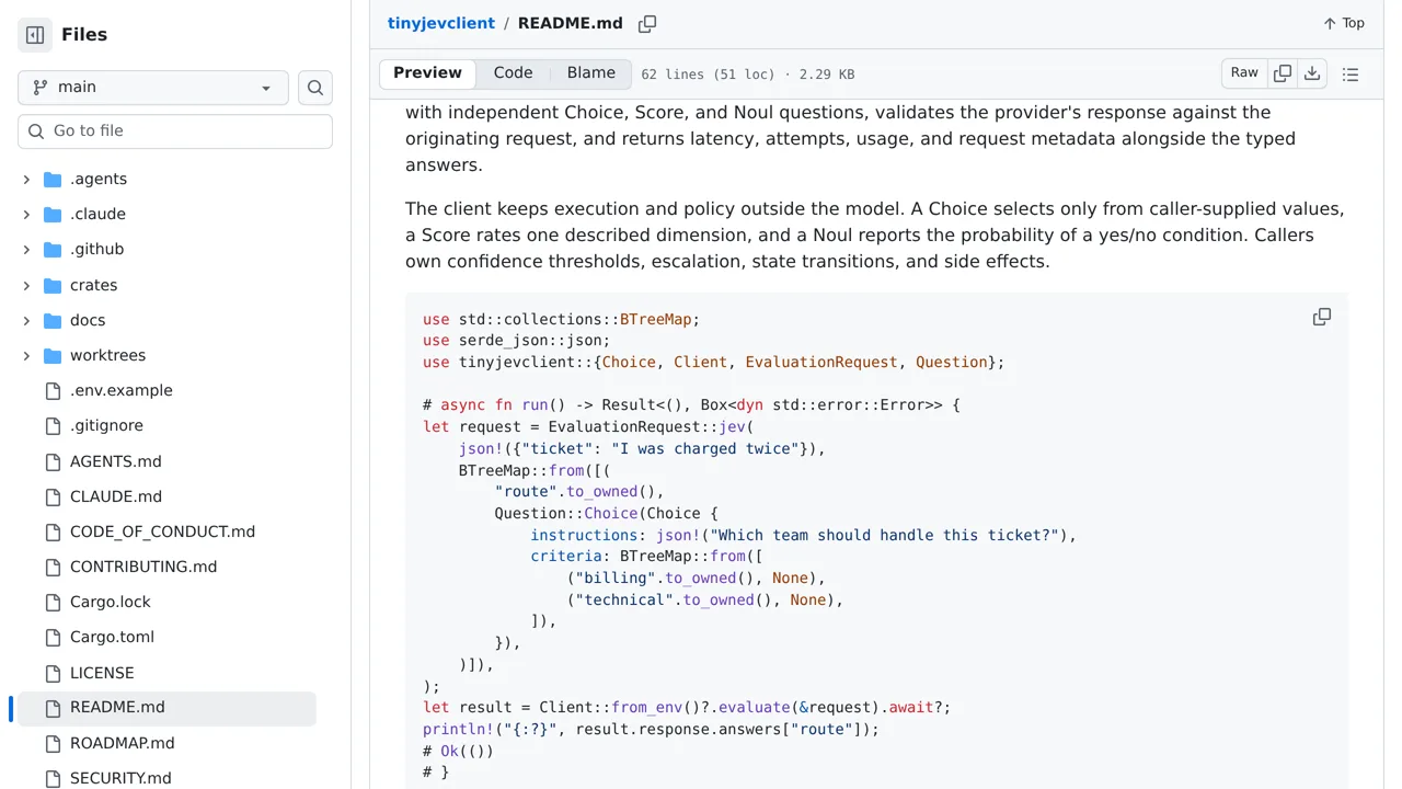 Source screenshot of tinyjevclient