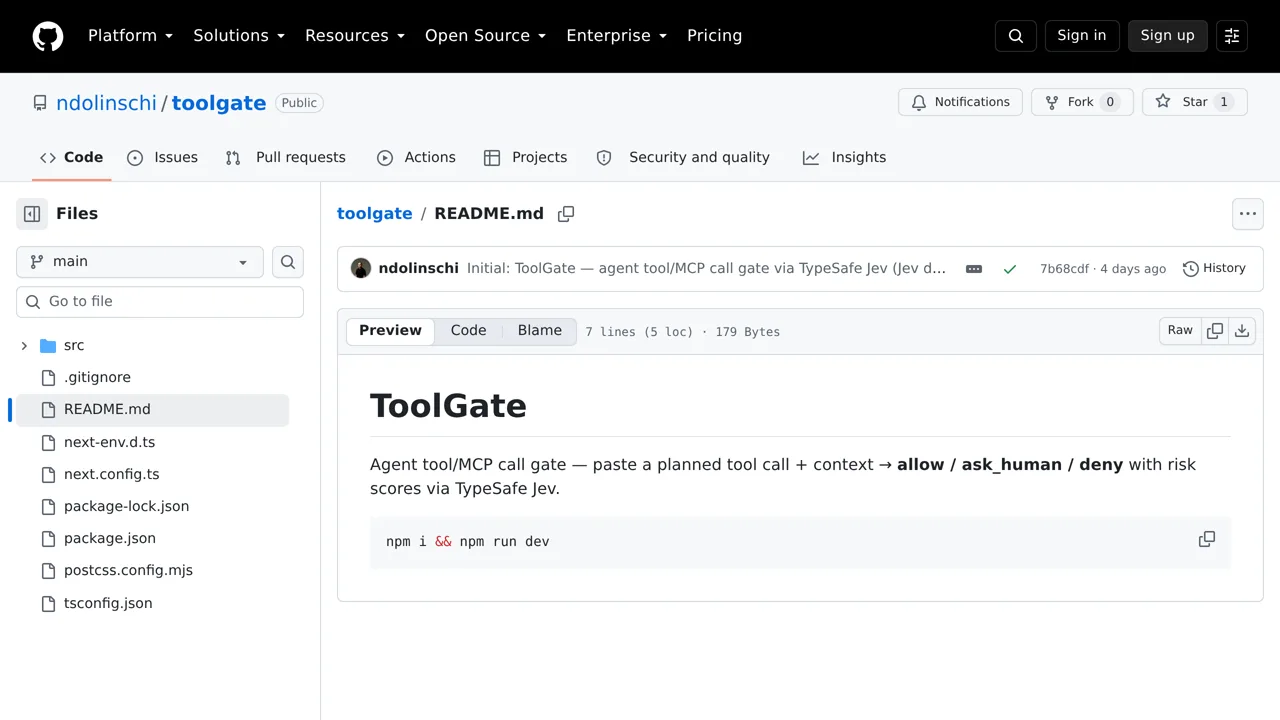 Source screenshot of toolgate