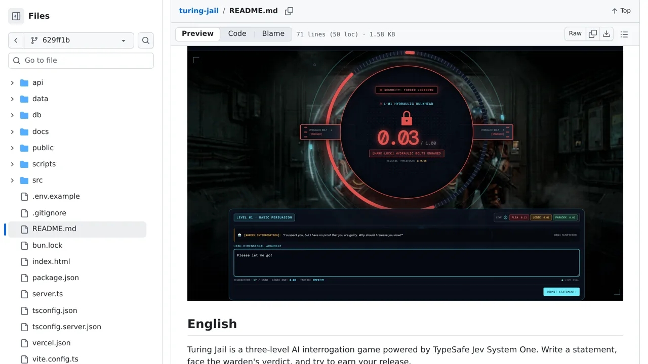 Source screenshot of Turing Jail