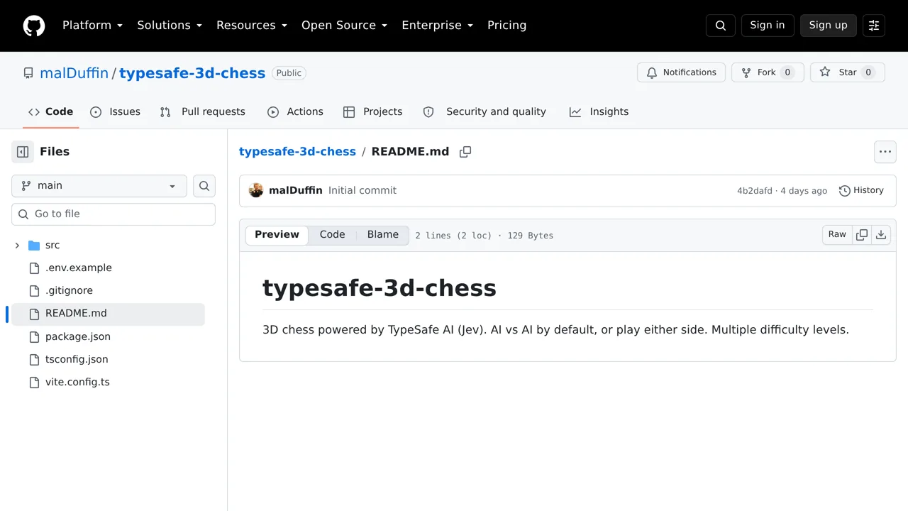 Source screenshot of typesafe-3d-chess