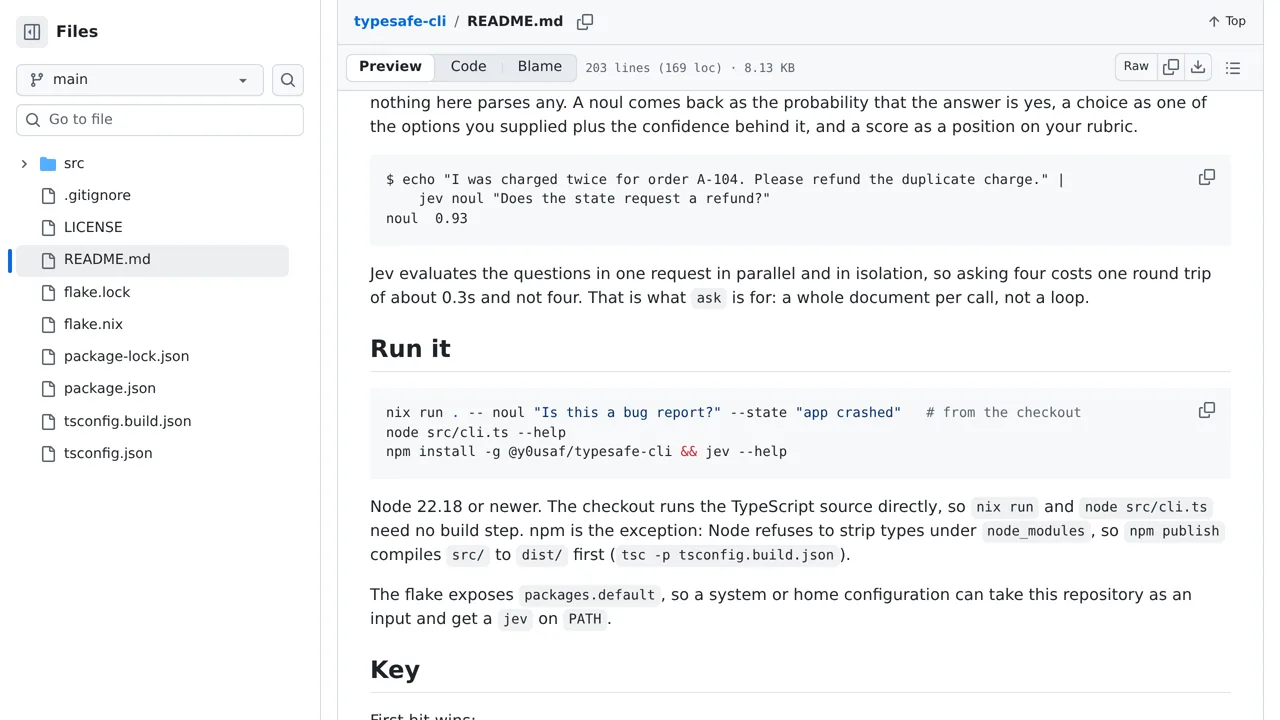 Source screenshot of typesafe-cli (y0usaf)