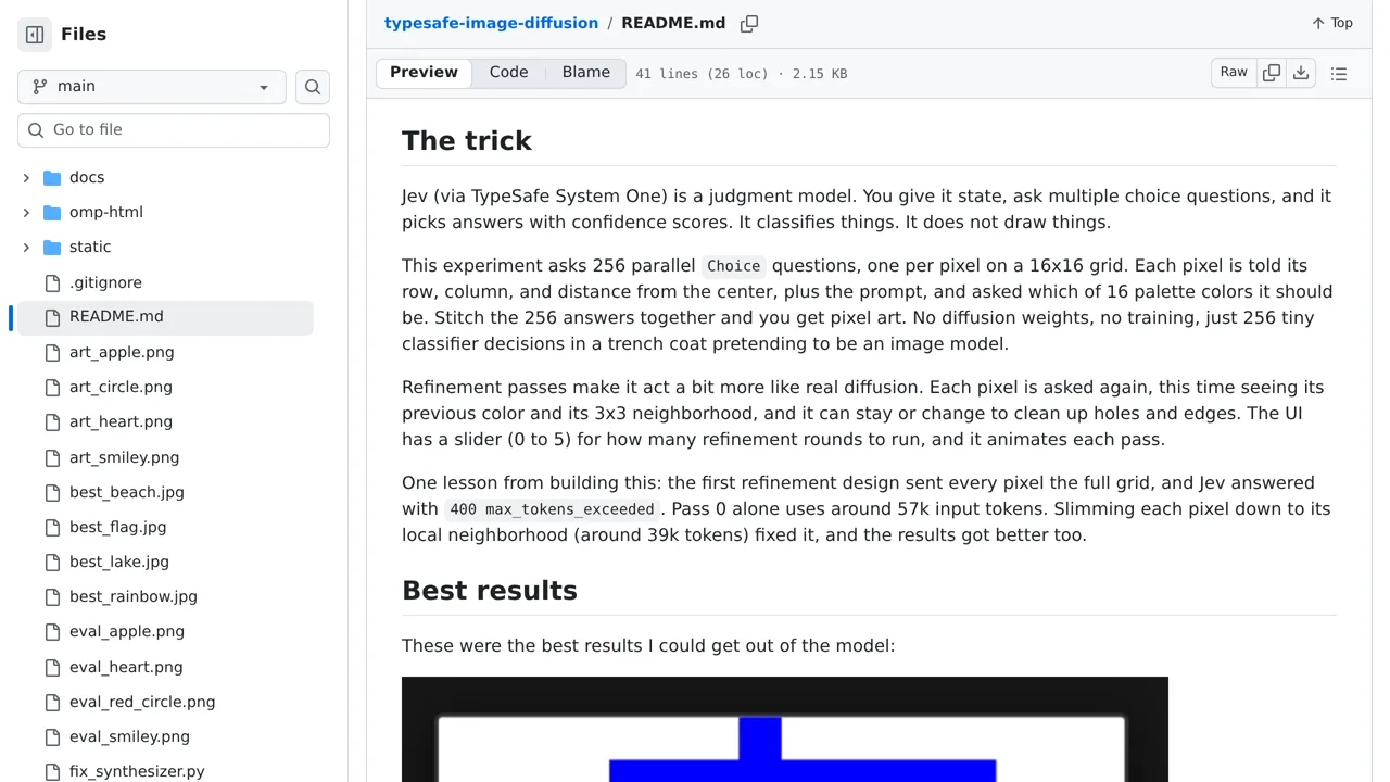 Source screenshot of typesafe-image-diffusion