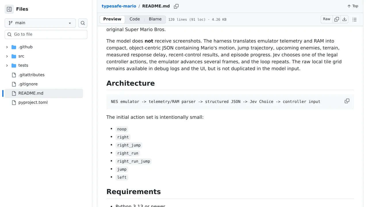Source screenshot of typesafe-mario