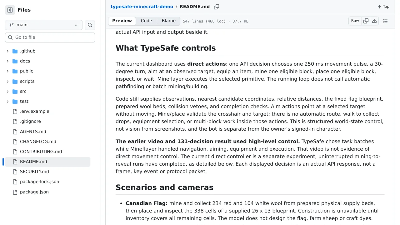 Source screenshot of typesafe-minecraft-demo