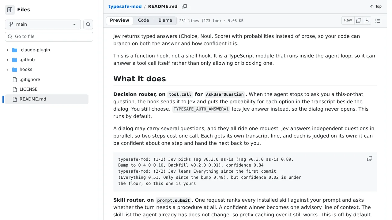 Source screenshot of typesafe-mod