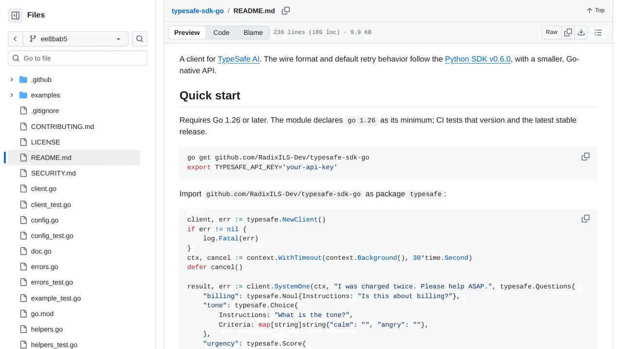 Source screenshot of typesafe-sdk-go