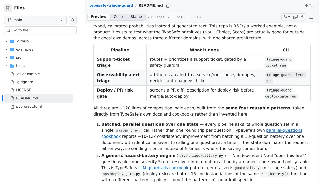 Source screenshot of typesafe-triage-guard