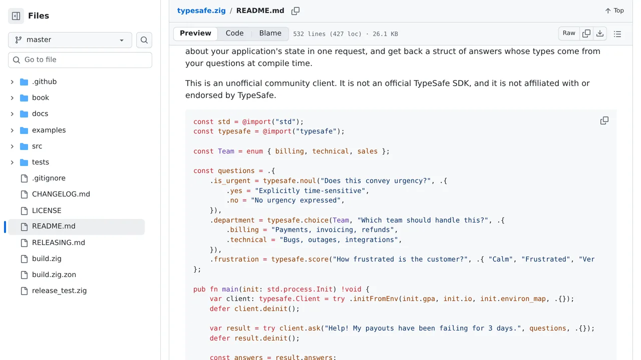 Source screenshot of typesafe.zig