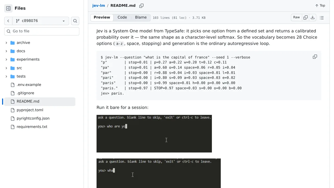 Source screenshot of jev-lm