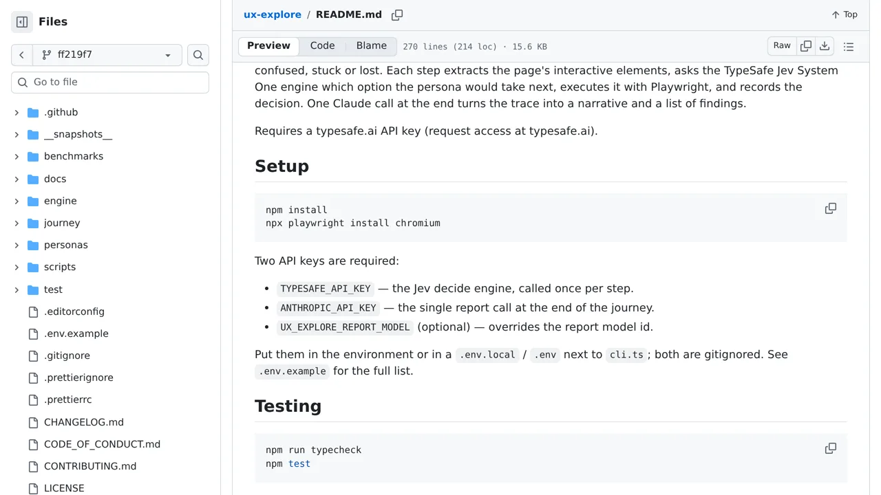 Source screenshot of ux-explore