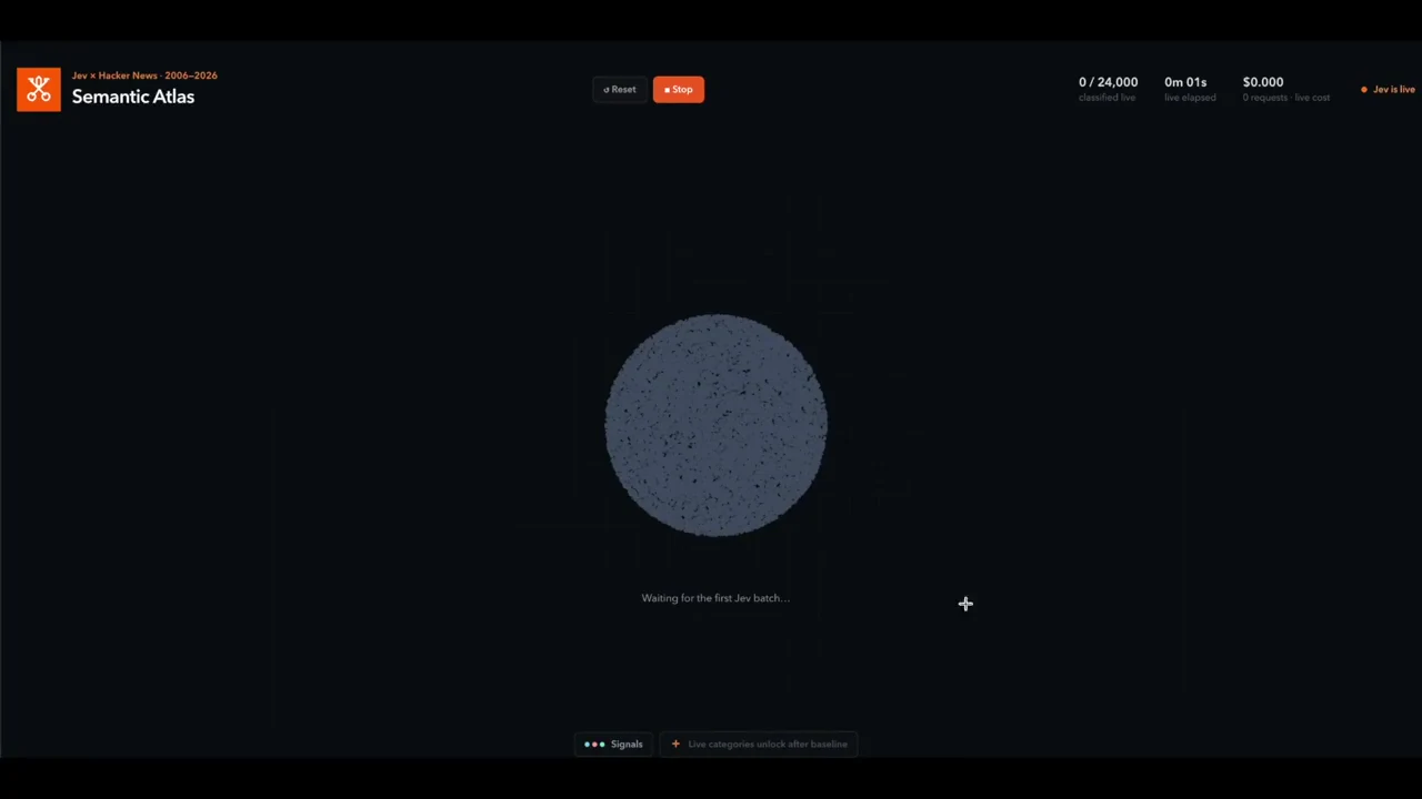 Recorded frame of Venice Jev Hacker News classifier